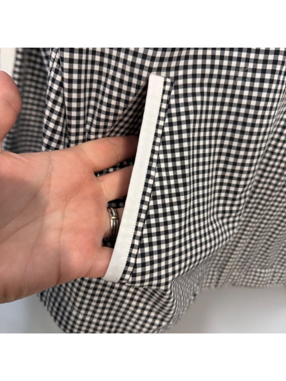 T BY TALBOTS black & white gingham full zip active jacket size LP Petite - Picture 6 of 8